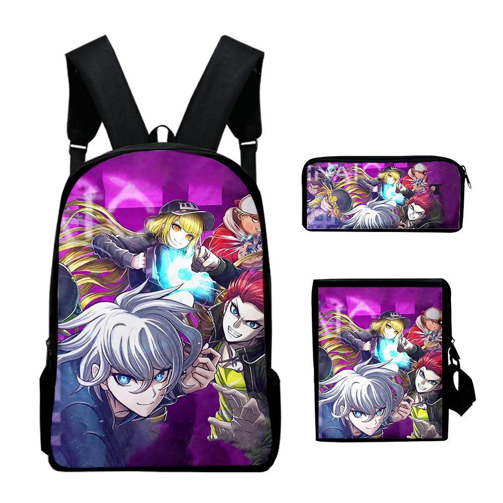 Classic Popular Cute Tribe Nine 3D Print 3pcs/Set Pupil School Bags Laptop Daypack Backpack Inclined Shoulder Bag Pencil Case