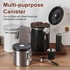 1.2 1.5 1.8L Coffee Bean Jar Airtight Canister Sealed Stainless Steel With Spoon One Way Valve Cannister Coffee Storage Kitchen