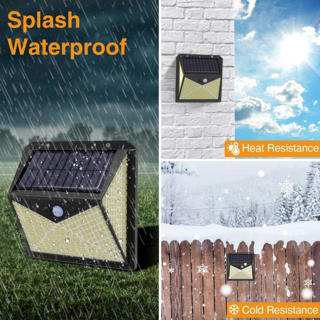 350LED 3200lm Solar Power Sensor Fence Light IP65 Outdoor Pathway Lamp