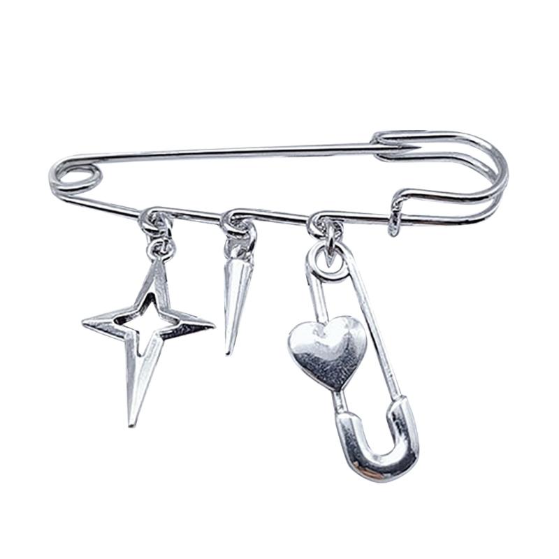 Harajuku Fünfzackiger Stern Serie Brosche Street Fashion Anstecknadel Anzug Accessoires Einfache Schuhschnalle Ketten Anstecknadel