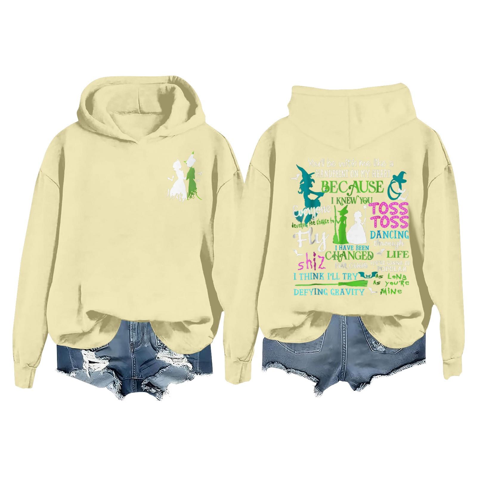 

Женская повседневная толстовка с длинным рукавом и принтом Bad Witch L бежевый