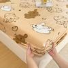 Flannel Bed Sheet Winter Warm Plush Fitted Sheet Soft Mink Cashmere Bed Linen Mattress Cover Elastic Bedspread