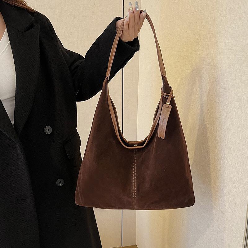 Lazy Large Capacity Single Shoulder Underarm Bag Retro Business Carry-On Tote Bag