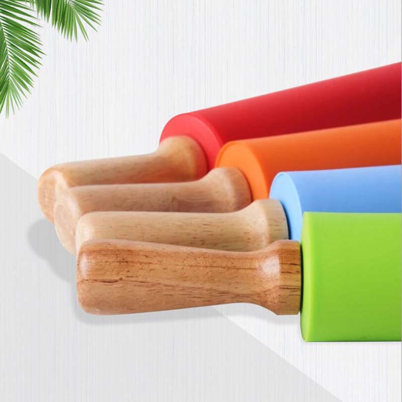 Buy Silicone Rolling Pins Wood Handle Baking Home Kitchen Tools at
