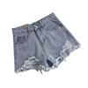 Women Summer Fashion Sexy Denim Shorts High Waist Ripped Loose Wide Leg Jean Short Pants