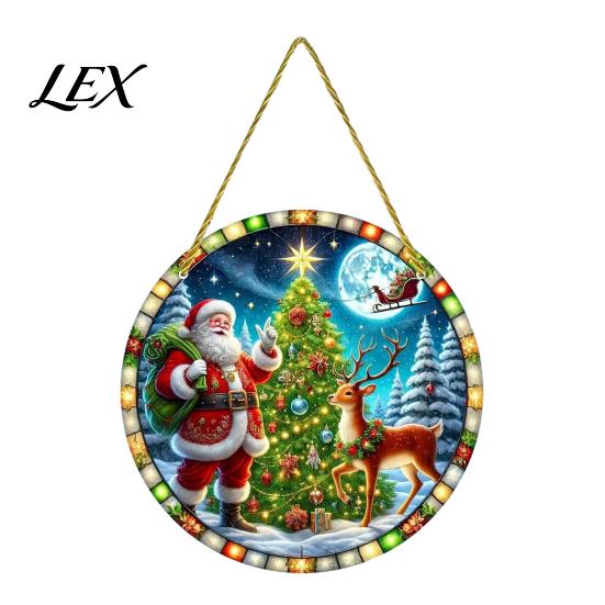 Acrylic Hanging Decorations Christmas Tree Ornaments, Festive Pendants with Lanyard for Holiday Ornaments Party Home Decoration, Indoor Scene