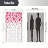 Valentine's Day Heart Shower Curtain Pink Red Gradient Pattern Waterproof Polyester Bath Curtain with Hooks for Bathroom Decor