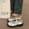 Round Head Shallow Mouth Bow Single Shoes Spring 2025 New Fashion Versatile Mary Jane Soft Sole Small Single Shoes Women's Shoes