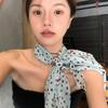 2025 New Women's Versatile French Polka Dot Silk Scarf: Spring/Summer Long Neck Tie & Headband