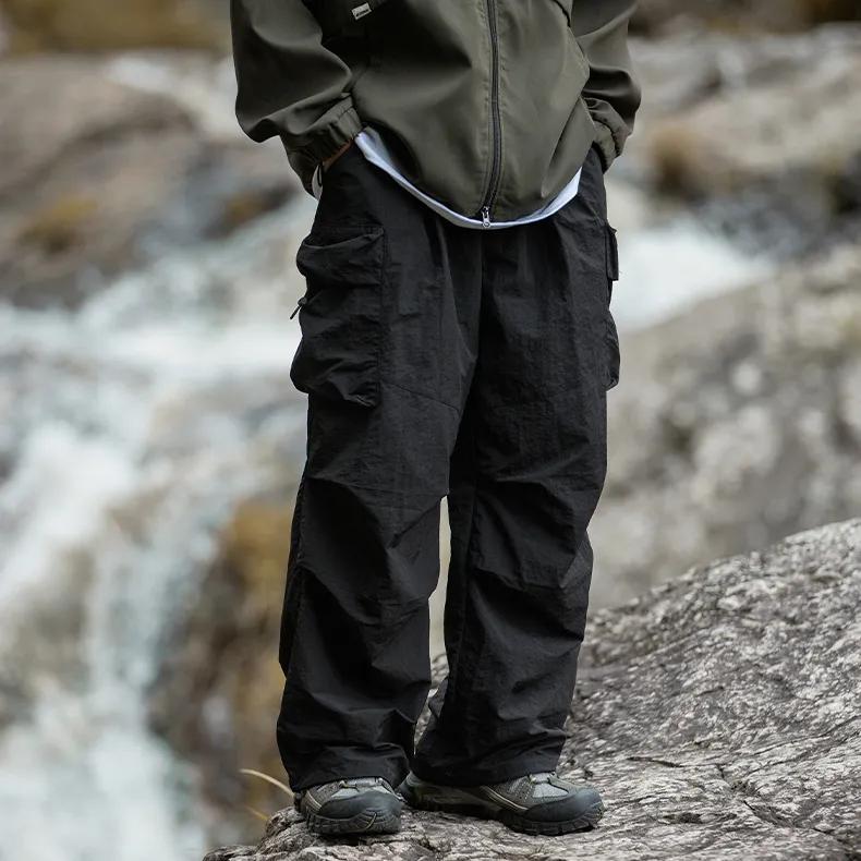 Men's Spring Mountaineering Waterproof Rushing Pants Youth Handsome Loose Sports Work Pants