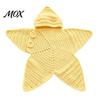 Cozy Infant Sleep Sack Starfish Baby Sleeping Bag, Knitted Swaddle with Hood, Breathable Nursery Bedding Star Shaped Wearable Blanket, Newborn
