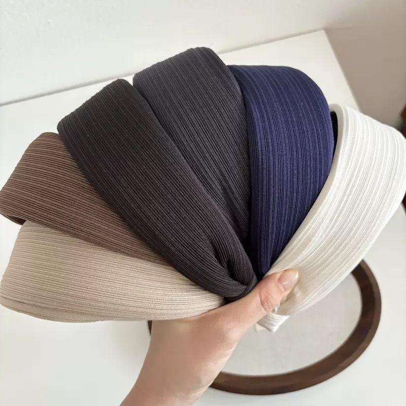 Headband Wide-edged Striped Hairpin Headband High Cranial Top Folds Hairpin Hair Accessories Female
