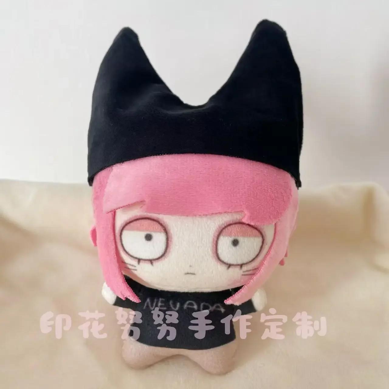 10cm Ranfren Nyen Nyon Cartoon Hanger Tas Bedeltjes Sleutelhanger Fans Verzameling Sleutelhanger Gevuld Pluche Bedrukt Stuur Vrienden Cadeau Kerst black