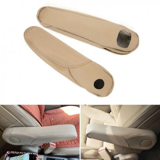 Pair Beige Seat Armrest Handle Leather Cover Trim For Honda CRV CR-V 2007-2009
