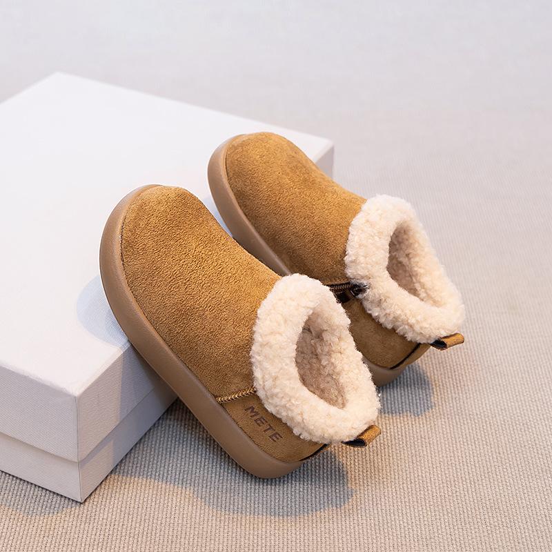 

Girls cotton shoes, children s Birkenstock shoes, new winter shoes, big kids winter plush and thickened shoes, large cotton fur shoes 26-30One Hand5Double малиновый