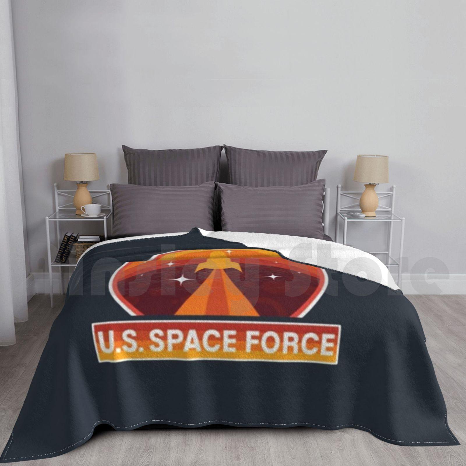Retro United States Space Force Blanket For Sofa Bed Force United States Space Force Sixth Branch Size: 75*100cm, Weight: 230 GSM