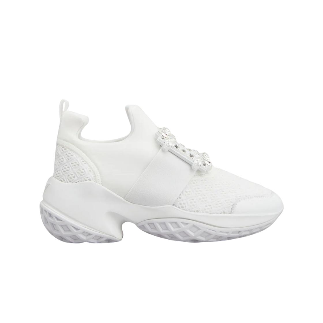 

(w) Roger Vivier Viv’ Run Strass Buckle Technical Fabric Sneakers White EU 37.5W