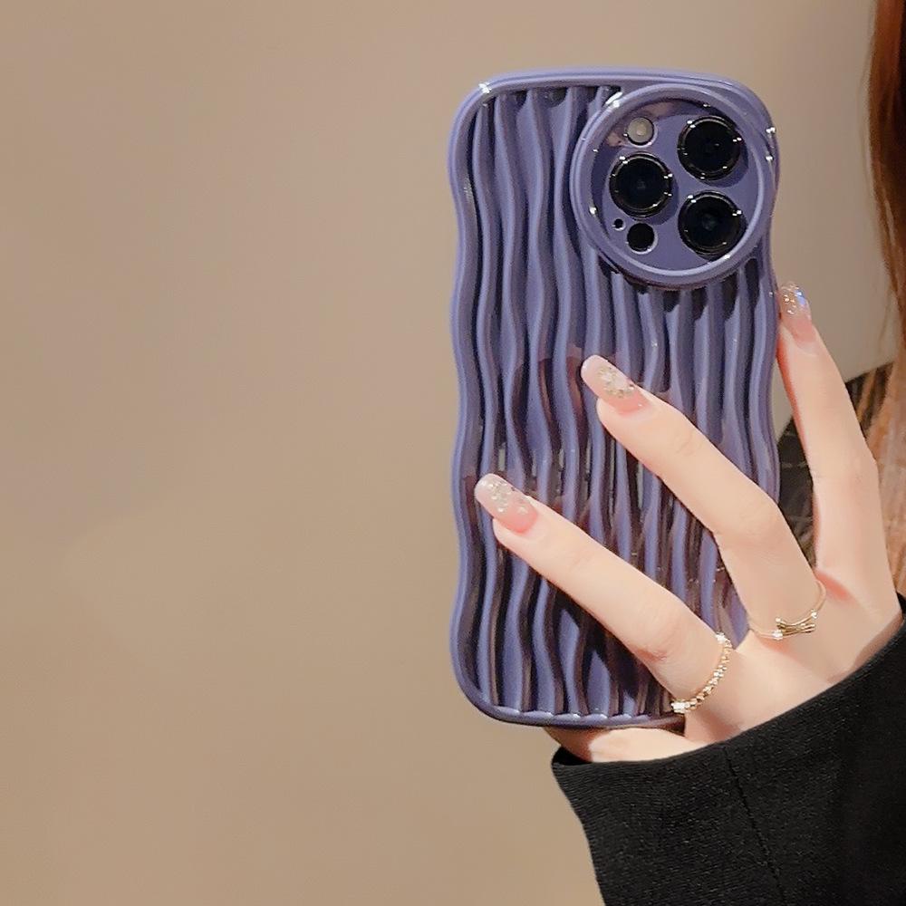 Wavy Water Pattern 12 Suitable for 14promax IPhone Case Iphone13 Anti Fall XS Soft Shell 8p Solid Color 11