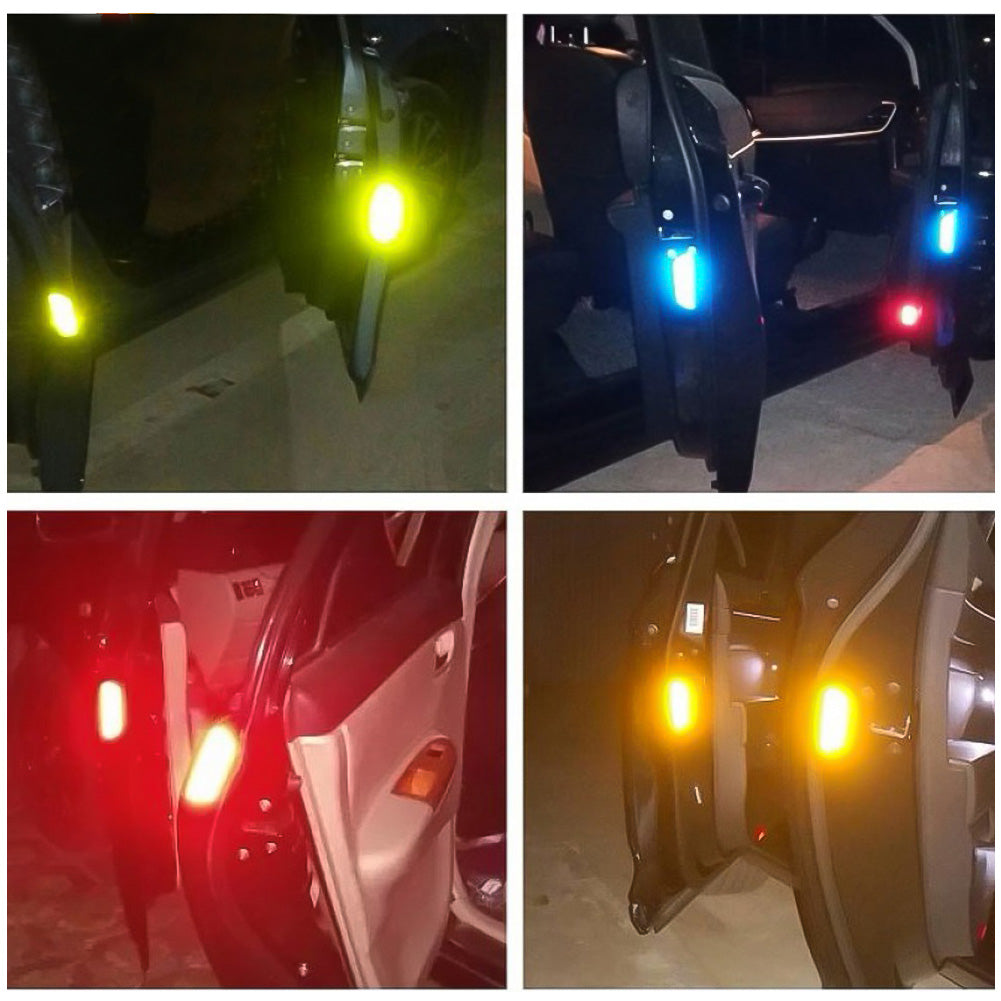 2pcs Car Reflective Sticker Car Door Stickers Decal Warning Reflective Tape Strips 3 Colors Safety Mark Auto Reflector