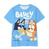 2026 Nova Camiseta 3D Bluey para Crianças Verão Fresca Respirável Manga Curta Estampa de Desenho Animado Anime Camiseta Casual para Meninos e Meninas