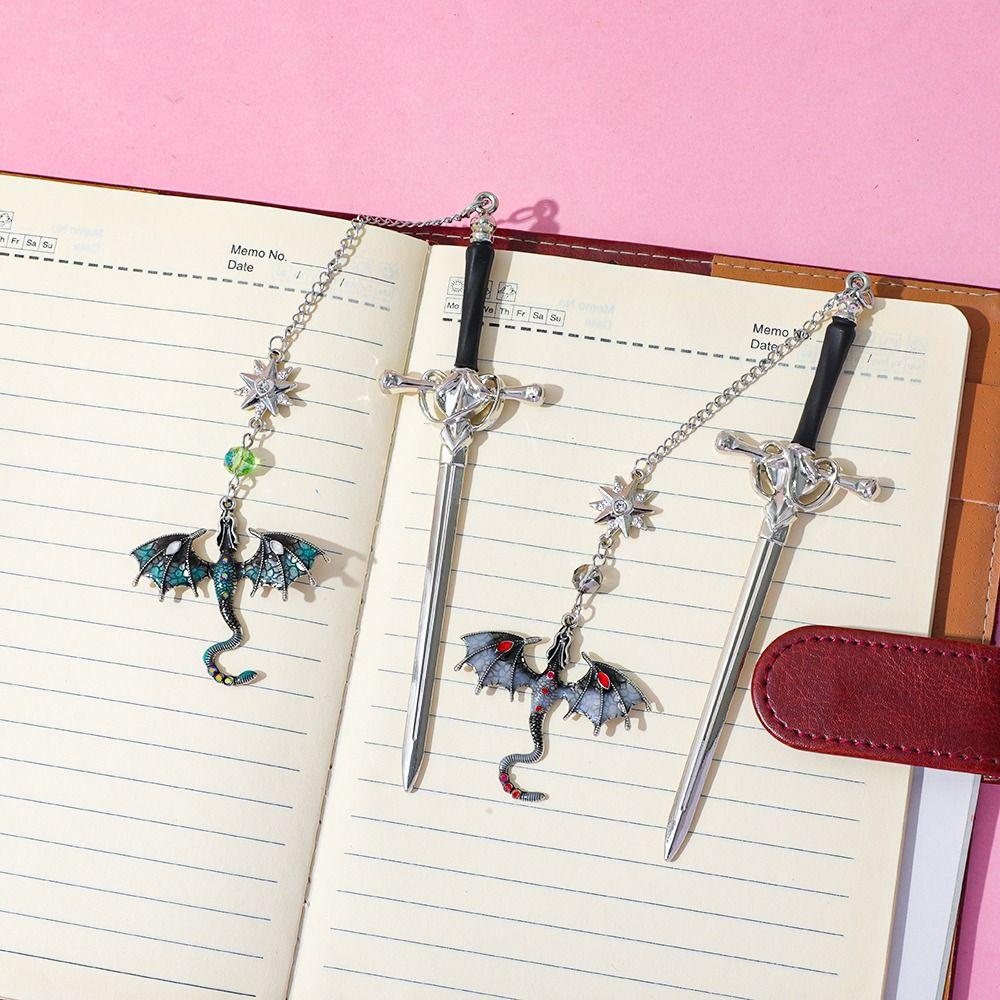 Creative Metal Bookmark Sword Dragon DIY Reading Book Clip Book Lovers Gift Pagination Mark School Office Supplies
