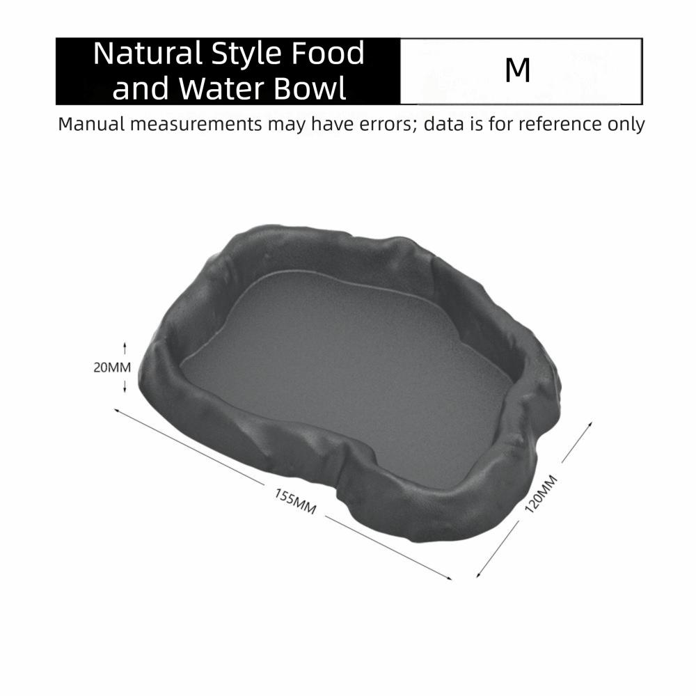 Stone Texture Reptile Feeder Bowl ABS Resin Feeding Bowl Dish New Water Dish Feeder Pet Crawler