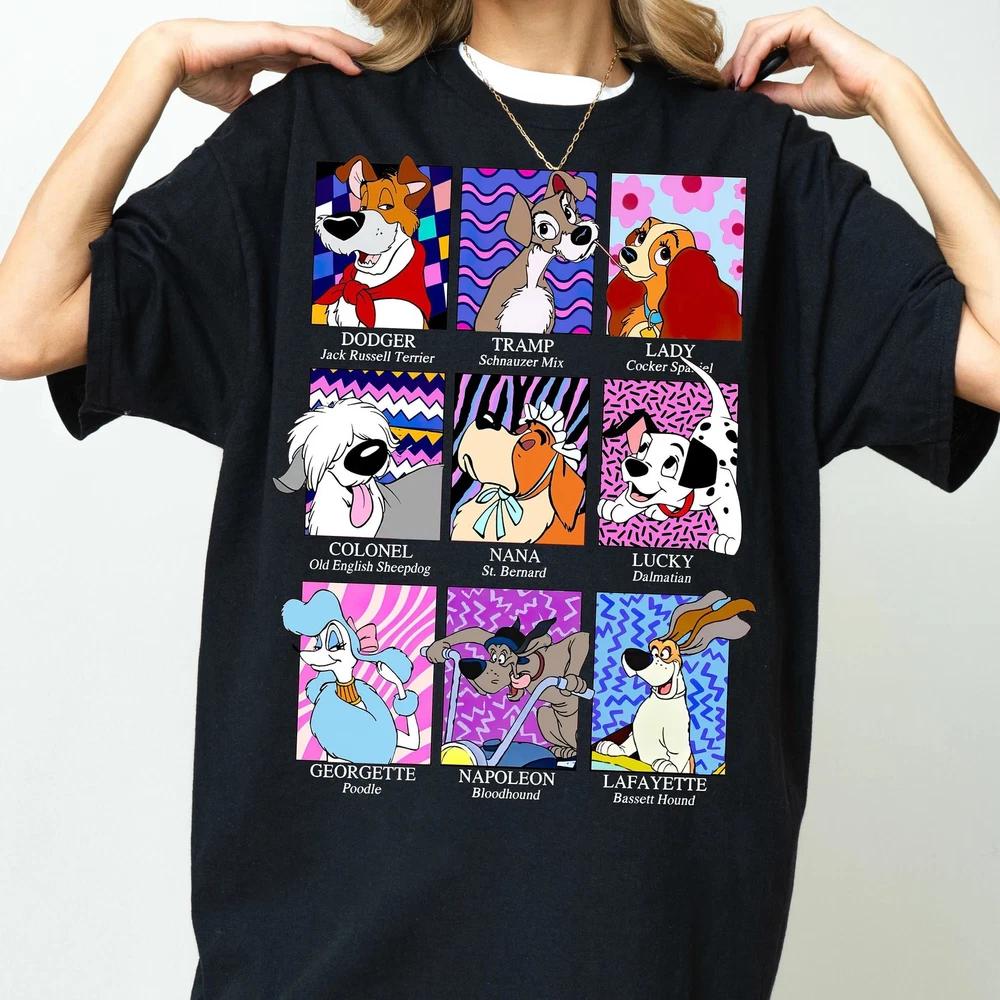 Dog Characters Group Shirt Walt World Tshirt 1 S