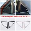 Car Pillar A Audio Speaker Tweeter Frame Cover Trim For Peugeot 3008 5008 GT 2017 - 2026 Stainless Steel Accessories Interior