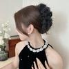 Korean Polka Dot Bow Claw Hair Clip - High-End Cloud Bubble Design for Women