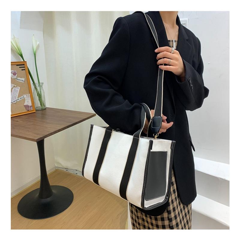 Korean Fashion Canvas Bag Korean Instagram Large Capacity Handheld Bag Women Commuter Shoulder Crossbody Tote