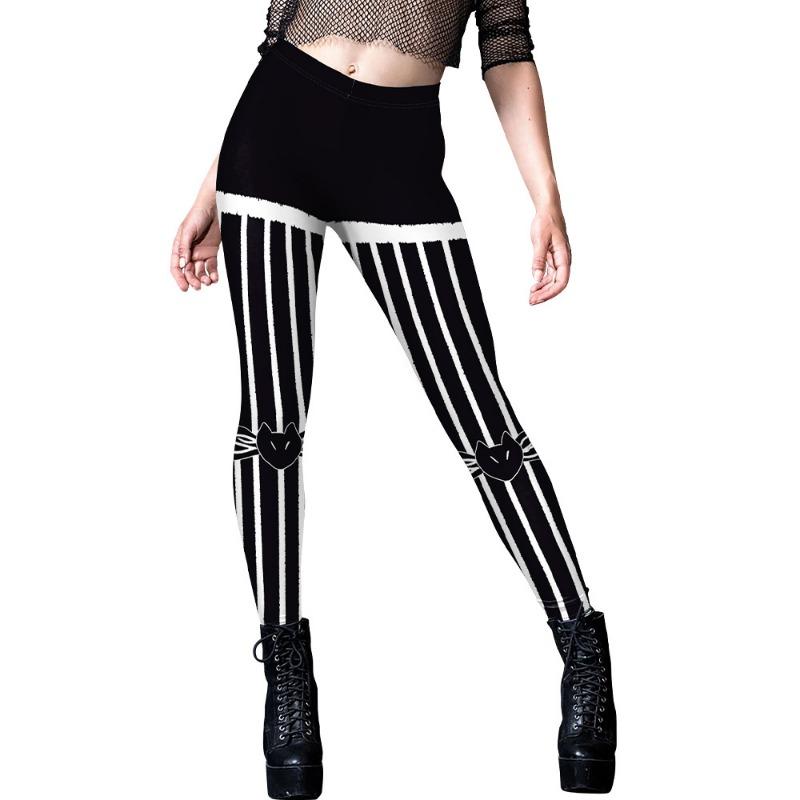Women's Halloween Carnival Night Dark Pattern Printed Skinny Fitness Leggings Women's