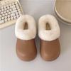 New women's outer wear thick-soled heightening fluffy slippers piled warm waterproof non-slip versatile casual cotton mop
