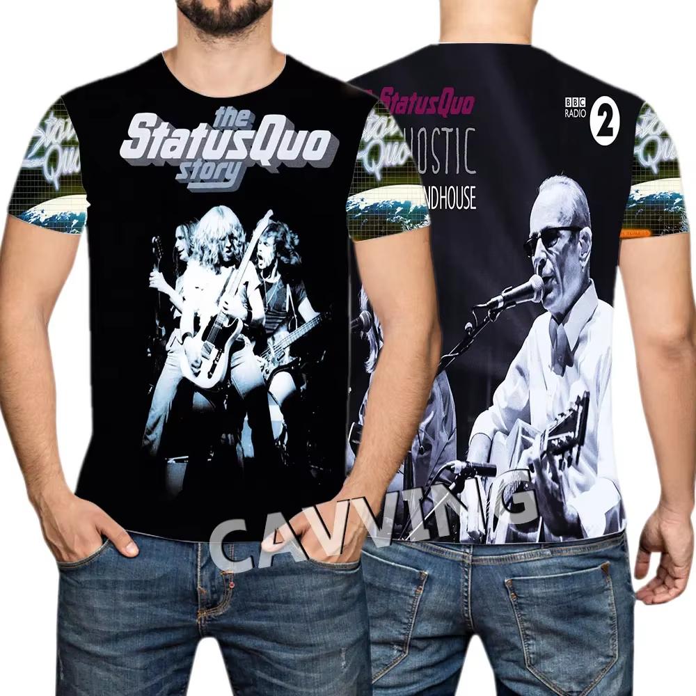 Men T-shirt Heavy Metal Rock Band Status Quo 3d Print T shirt Tops Womens Sports Large size Tops Tees Summer Tshirt Kid Clothing