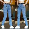 Korea Fashion Men Jeans Cargo Denim Pants Casual Blue Gray Pocket Denim Pants Straight Jean Womens Streetwear