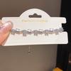 Modern Silver Blue Geometric Hand Chain With Zircon Accents For Women