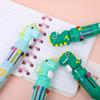 2Pcs Cartoon Cute Dinosaur Multicolor Pen Ten Color Signature Pens Creative Quick-Drying Neutral Pens Writing Smooth Neutral Pen