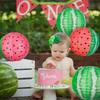 Watermelon Paper Lanterns for Hawaiian Party Decor Summer Fruit Theme Hanging Pendants for Children's Birthday Garden Decoration