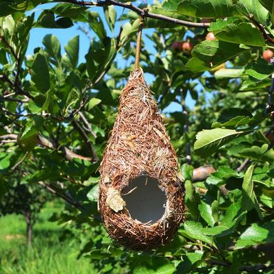 Hanging Bird House Bird Hut for Yard Decoration Hummingbird House Bird Nest Natural Grass Material Natural Bird Hut for Outside