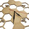 Wood Wall Clock, Hexagon Art, Wood, Bee, , Contemporary Home Decor