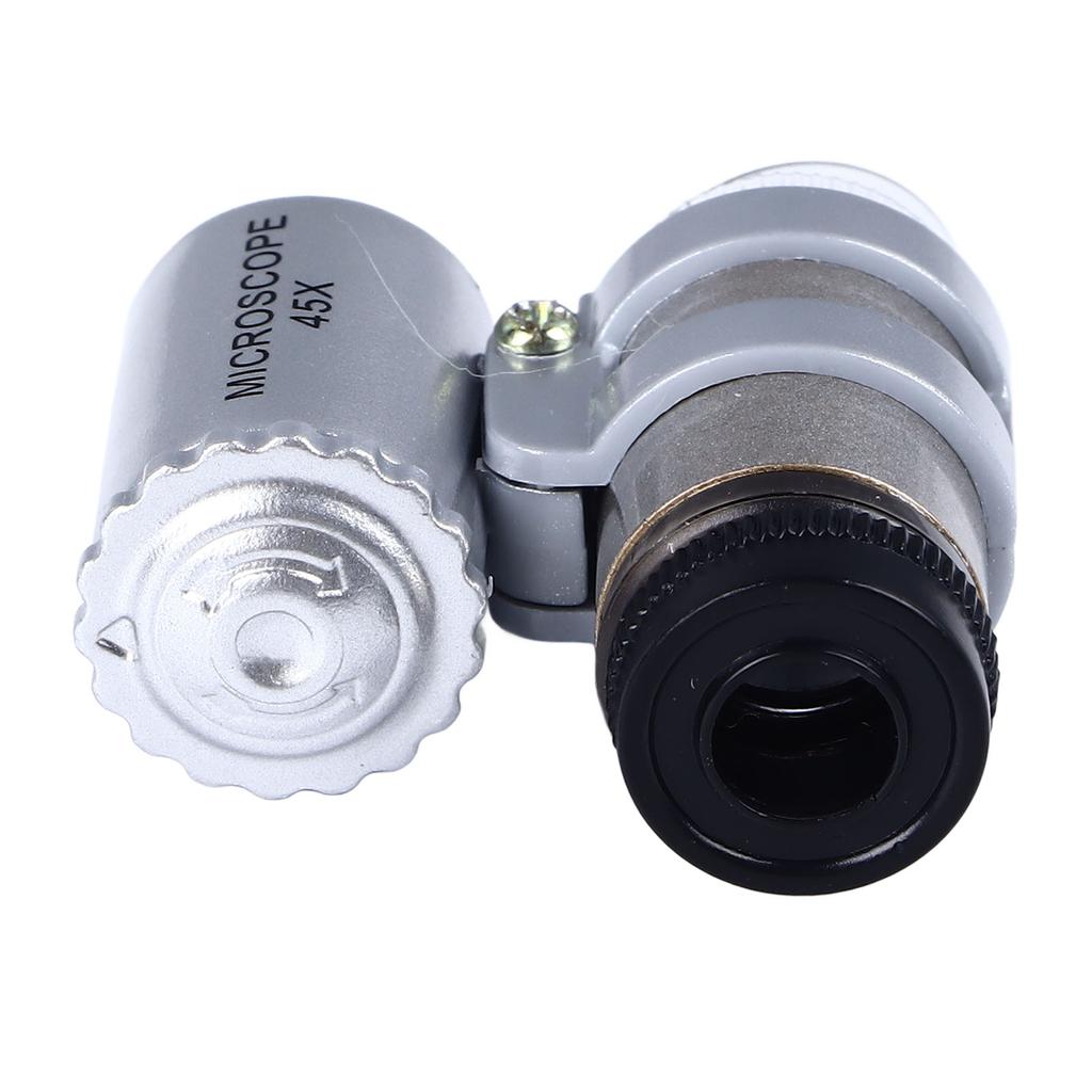 Phone Microscope 45X Phone Camera Microscope Magnifier Attachment with 2pcs LED for Inspection