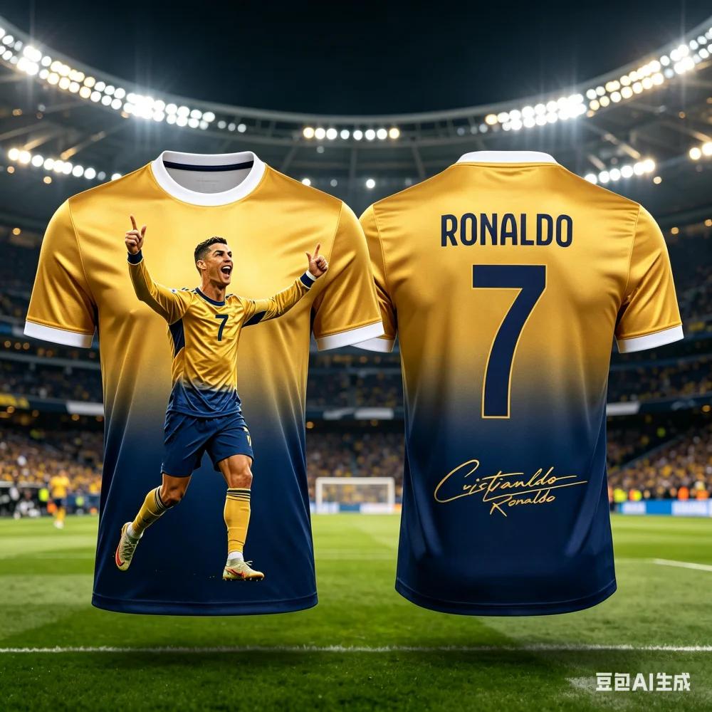 All Season Kids & Adults Ronaldo #7 Fan Football Jersey Polyester Breathable Comfortable Sports World Cup Top