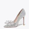 Crystal Silver Bow High Heels