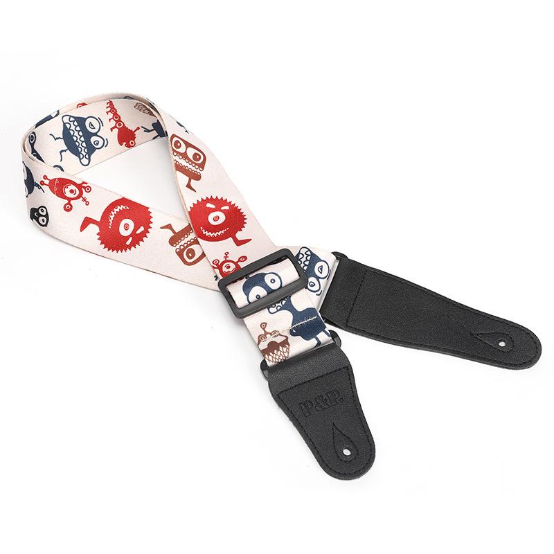 Guitar strap, accessories, thickened and widened, electric guitar ukulele, polyester printed strap, vintage