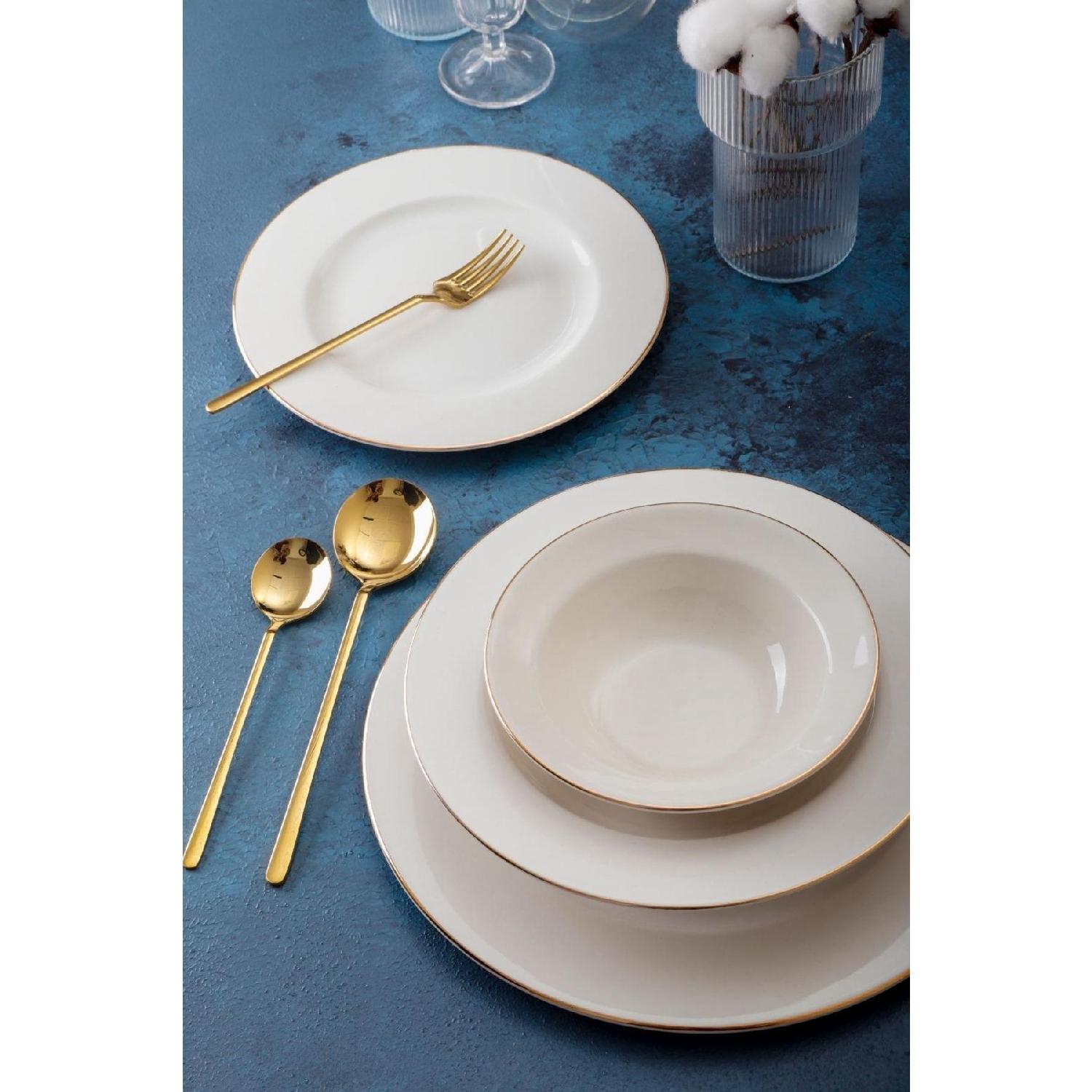 

Katre Bone Porcelain 24 Piece Gold Dinner Set белый