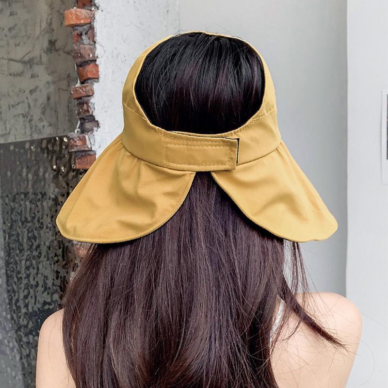 Summer Women UV Protection Bucket Hat Wide Brim Empty Top Sunscreen Hats Female Girl Outdoor Beach Tour Fordable Cap