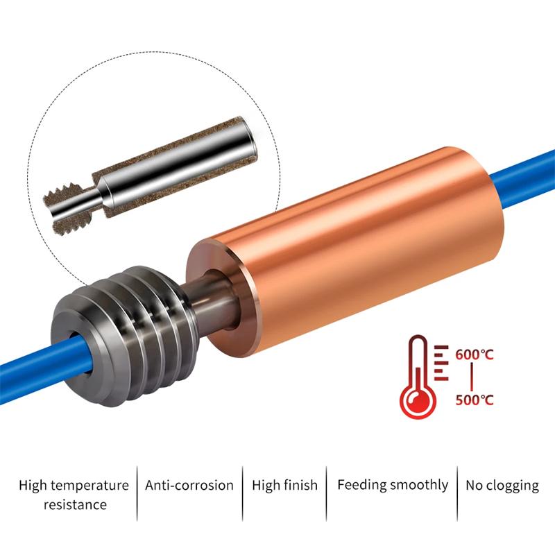 3D Printer Parts Aluminum Brass Plated Copper CR10 Heated Block Bi-Metal Throat Kit for Ender 3 CR10 Extruder Hotend Kit Parts