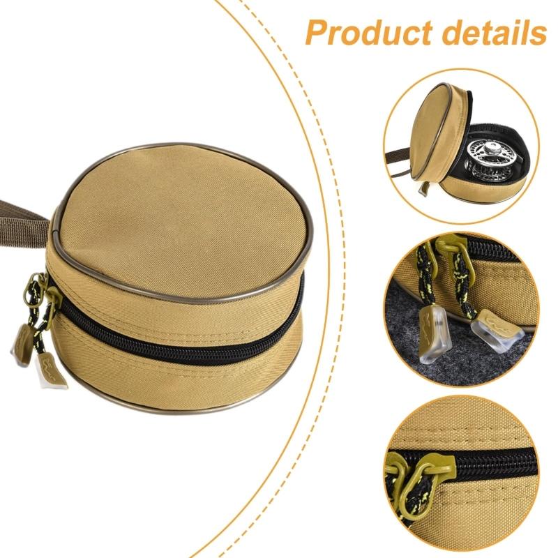 Round Fishing Reel Case Fishing Baits Bag Tackle Storage Bag Fishing Reel Protective Bag Outdoor Fishing Tackle Bag