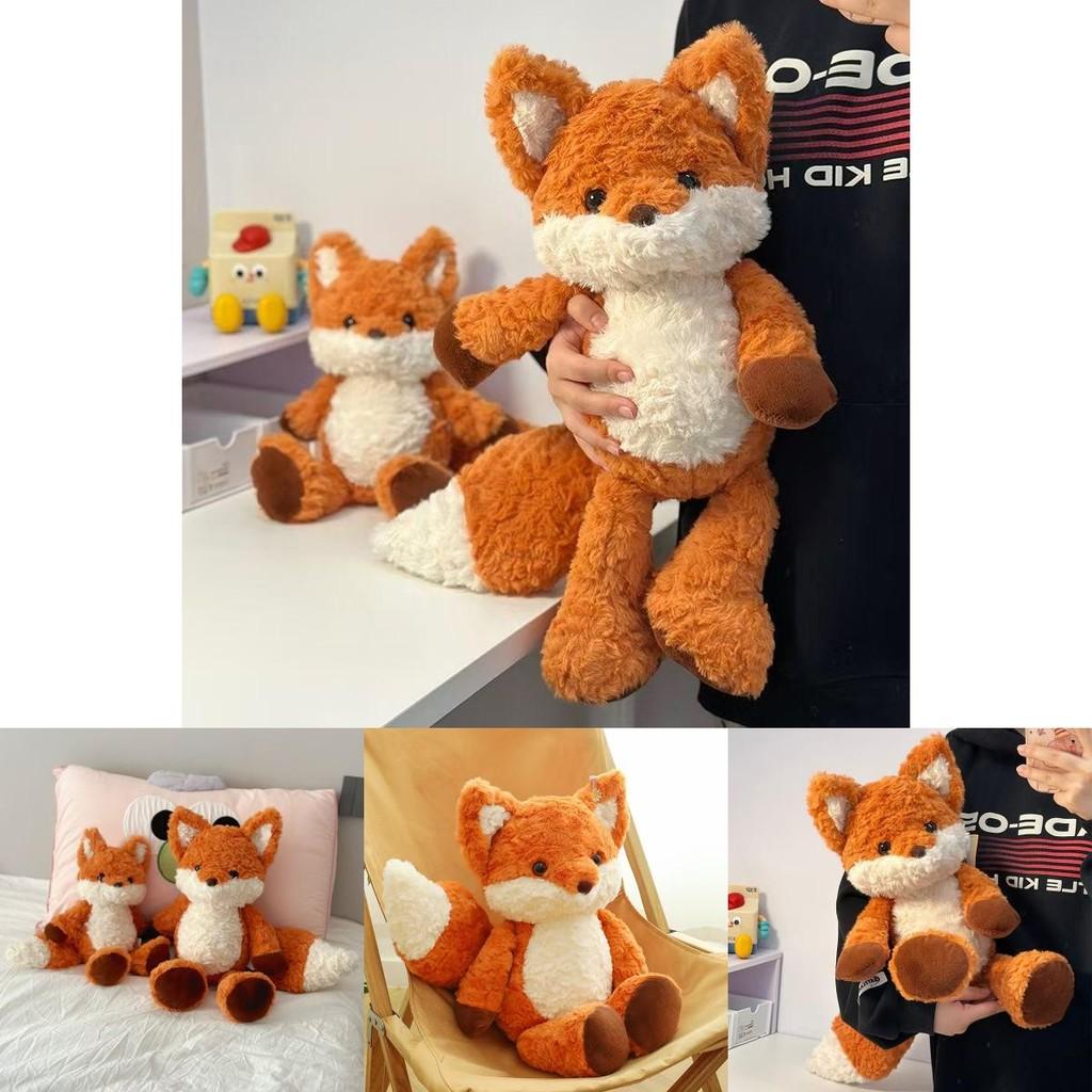 Running Fox Plushie For Girls Cute Soft Toy Sleep Pillow Kids Bedroom Decoration