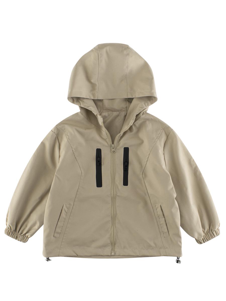 27Kids Trendy Autumn Windbreaker: Hooded Zipper Jacket for Boys 130cm