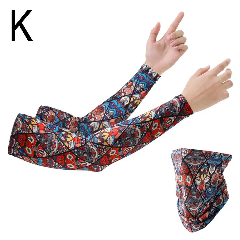 Summer Ice Silk Sleeve Mask Outdoor Activity Fishing Biking Quick-drying Mask Anti-UV Fishing Sleeves Breathable Sun Protection J8N8
